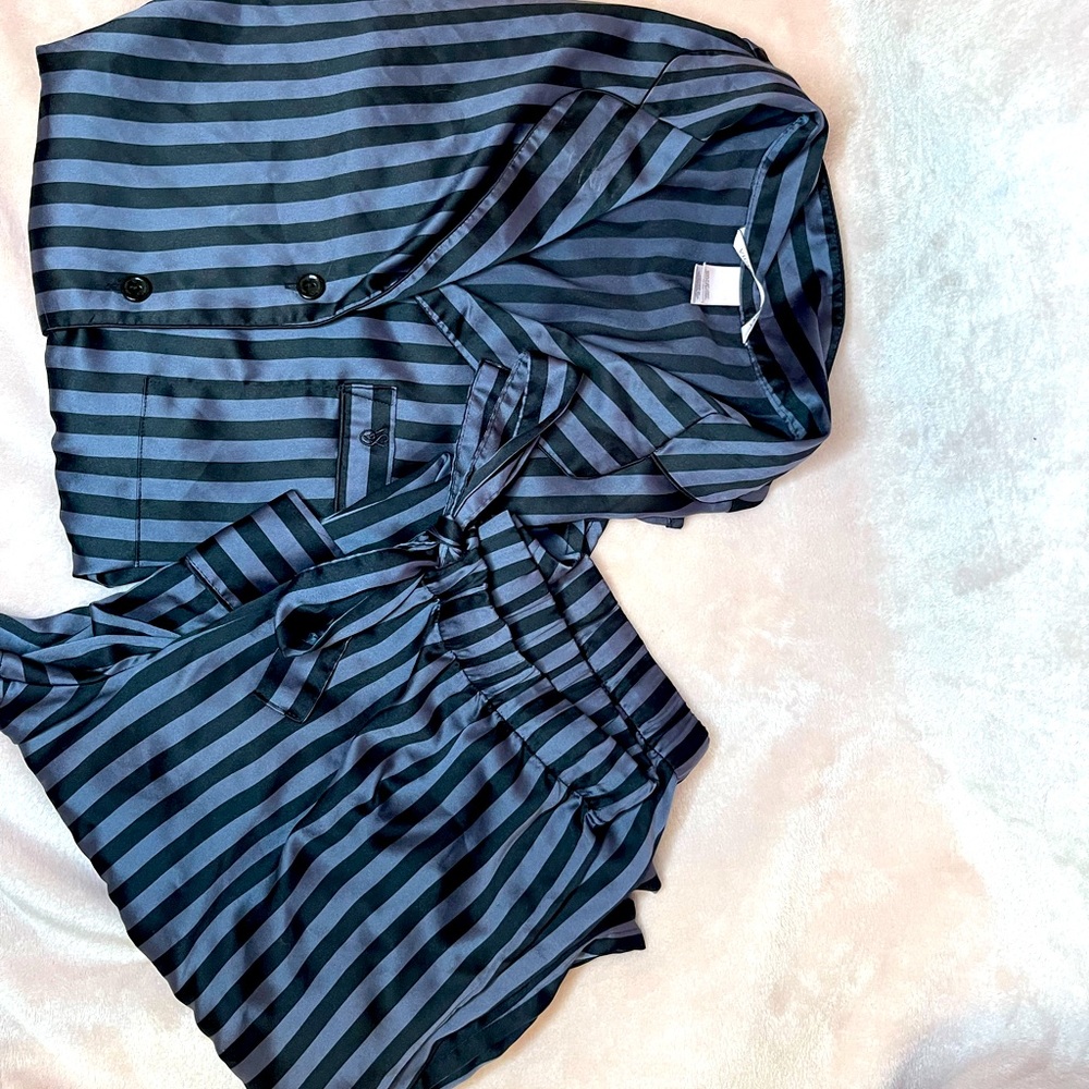 Victoria’s Secret Satin button up long sleeve pajamas